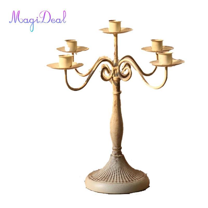 Magideal Iron Candle Holders Candlestick Tealight Candle Holder Màn hình trang trí