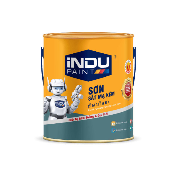 Sơn sắt mạ kẽm INDU ROBOT 3 lít xingfa đen