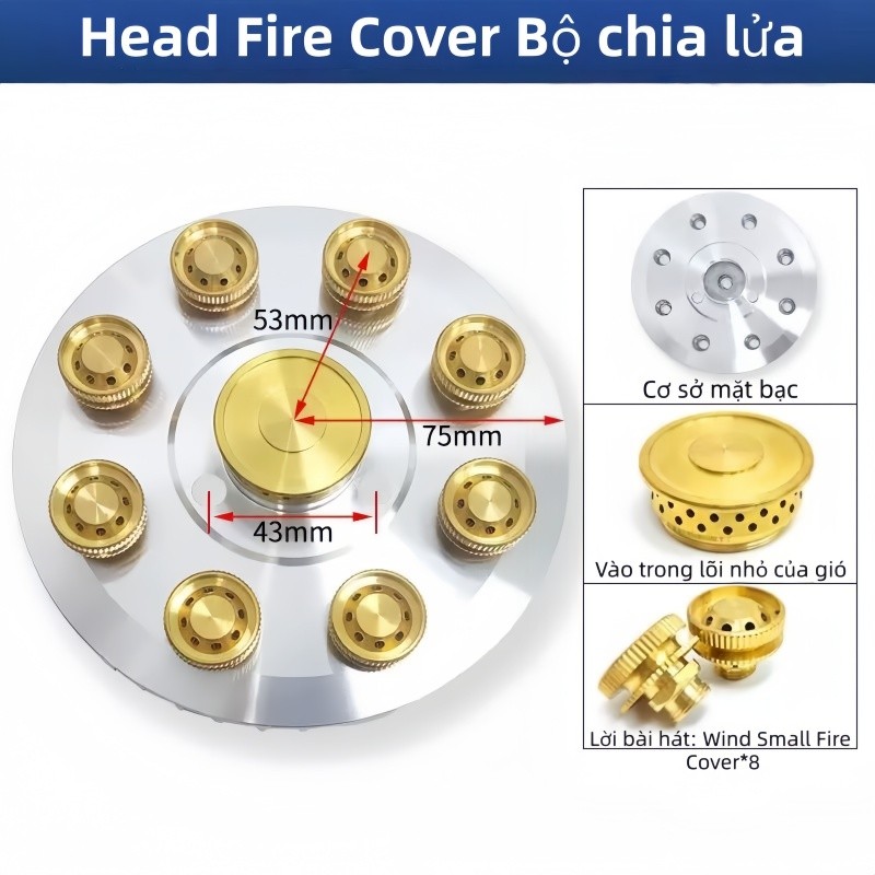 Mâm Chia Lửa Bếp Gas Âm 9 Đầu Đốt Gz 499/Phụ Kiện Bếp Gas 9 Đầu Đốt Công Xuất Cao