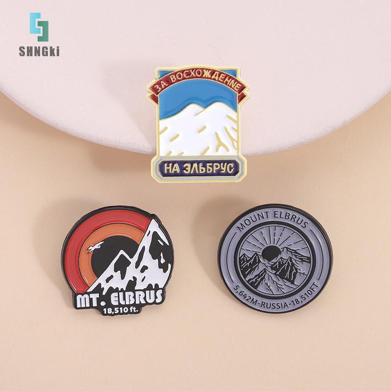 [SHNGki] Trâm cài nam núi Elbrus, phong cảnh bình minh trên đỉnh tuyết - quà tặng độc đáo