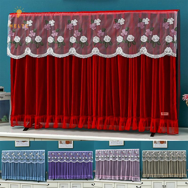 [HELLC] 32 Inch 42 Inch TV Bụi Cover Thêu Ren Mỏng LCD Bảo Vệ TV Treo Tường Màn Hình Tivi Màn Hình V