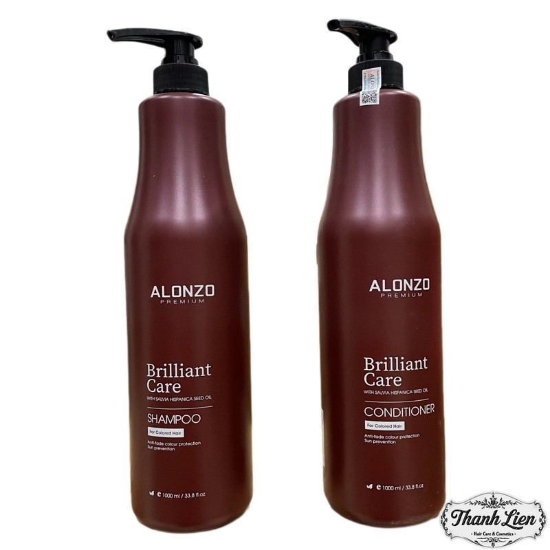 Dầu gội xả Alonzo Brilliant Care chăm sóc tóc nhuộm 1000mlx2 [ LT ]