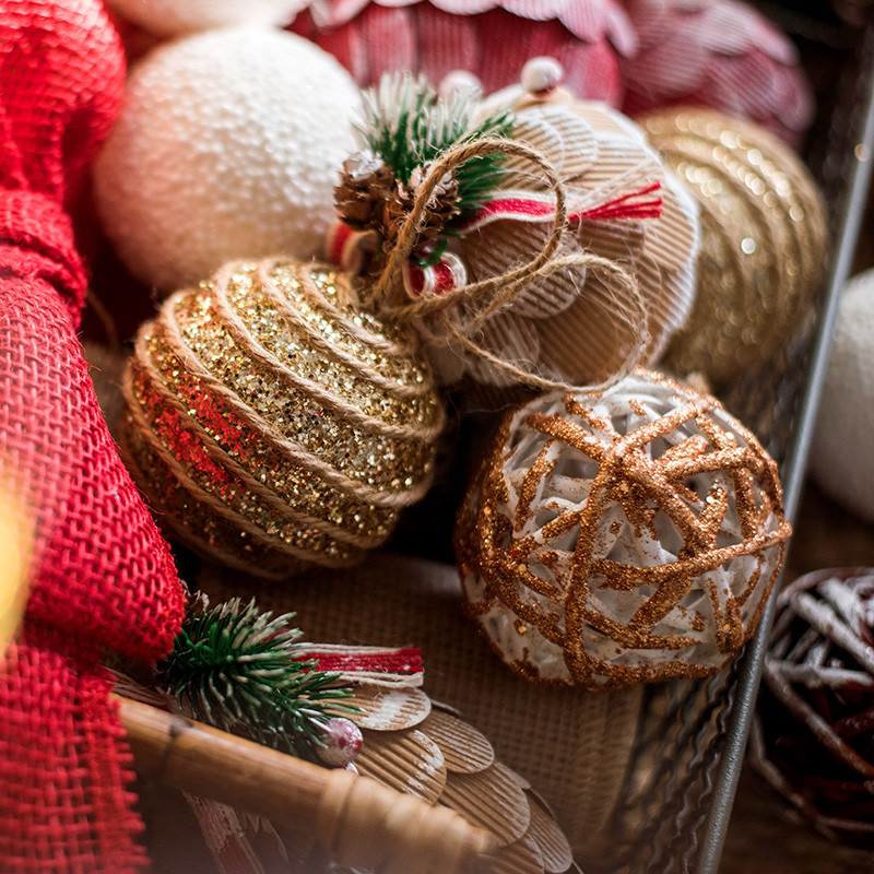 Juhan Cây Giáng Sinh Đồ Trang Trí Đồ Trang Trí Đồ Trang Trí Takraw Bóng Thông Nón Tuyết Bóng Ánh Sán