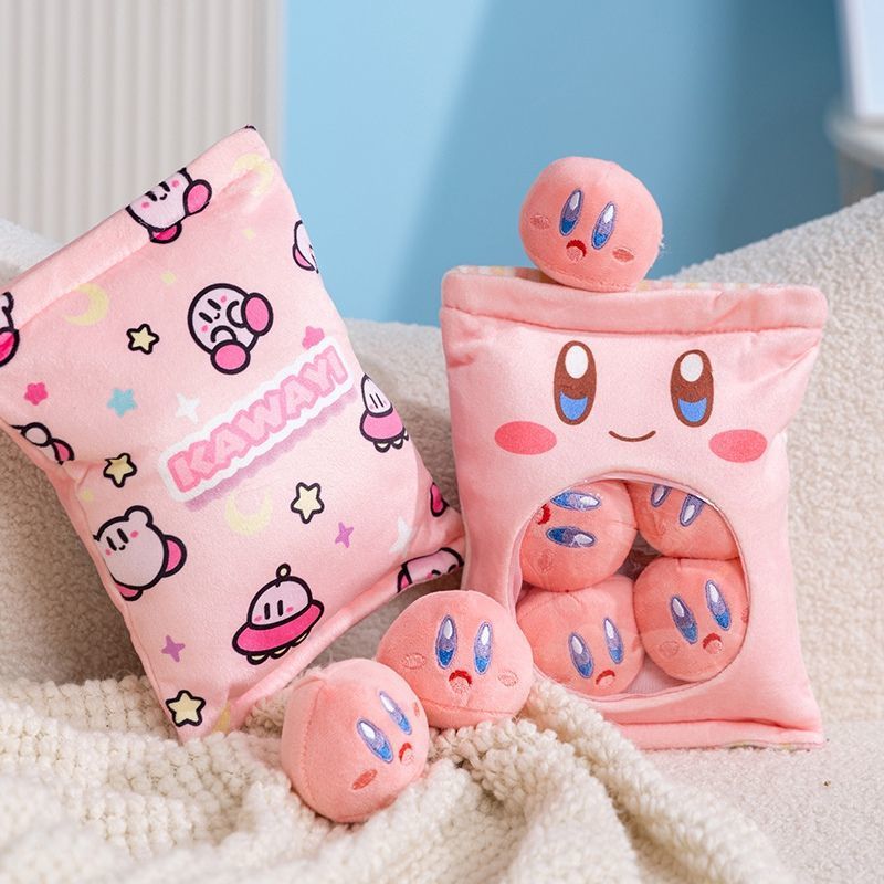 Ống Hút Trẻ Em Kirby Túi Ăn Nhẹ, Gối Và Đệm, Túi Ngôi Sao Dễ Thương Kirby Túi Ăn Nhẹ Đệm Gối Một Túi