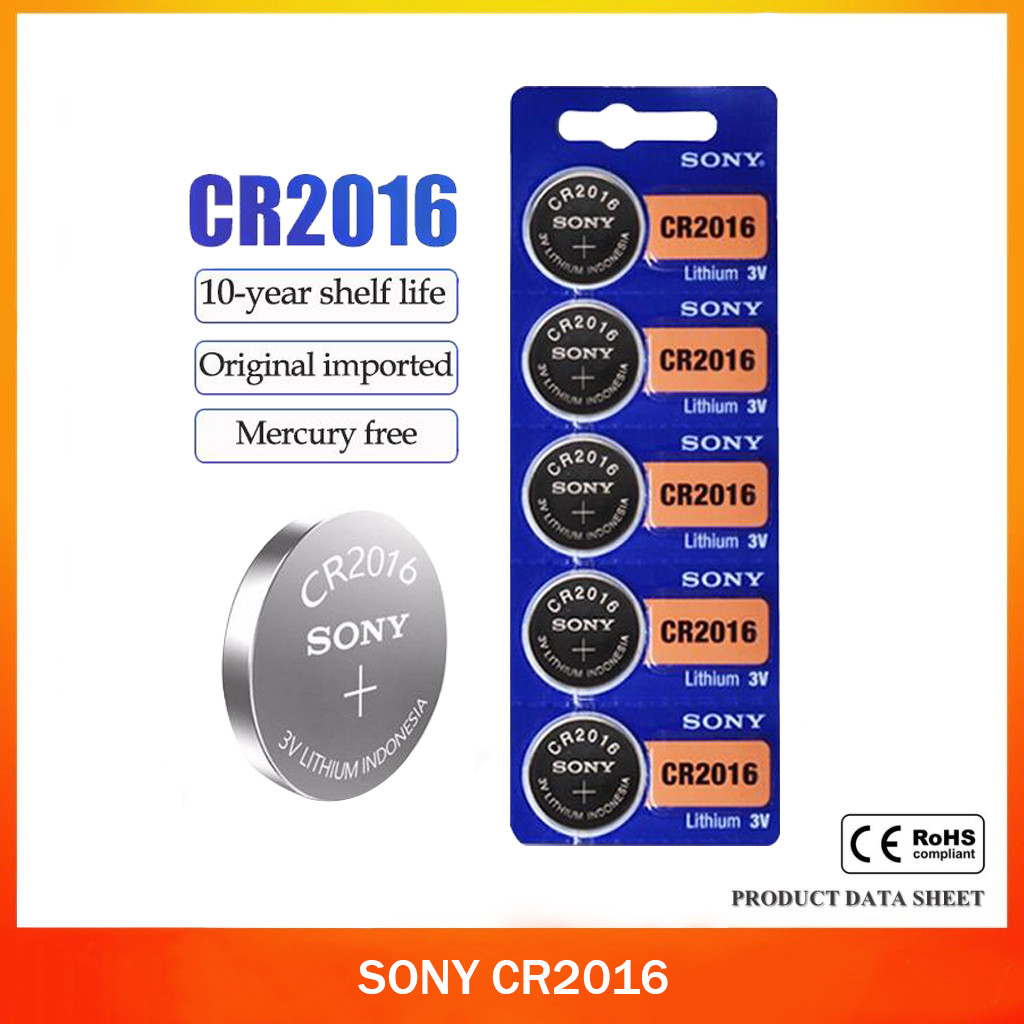 SONY CR2016 Cell Coin Button Batteries LM2016 BR2016 CR 2016 2016 3V