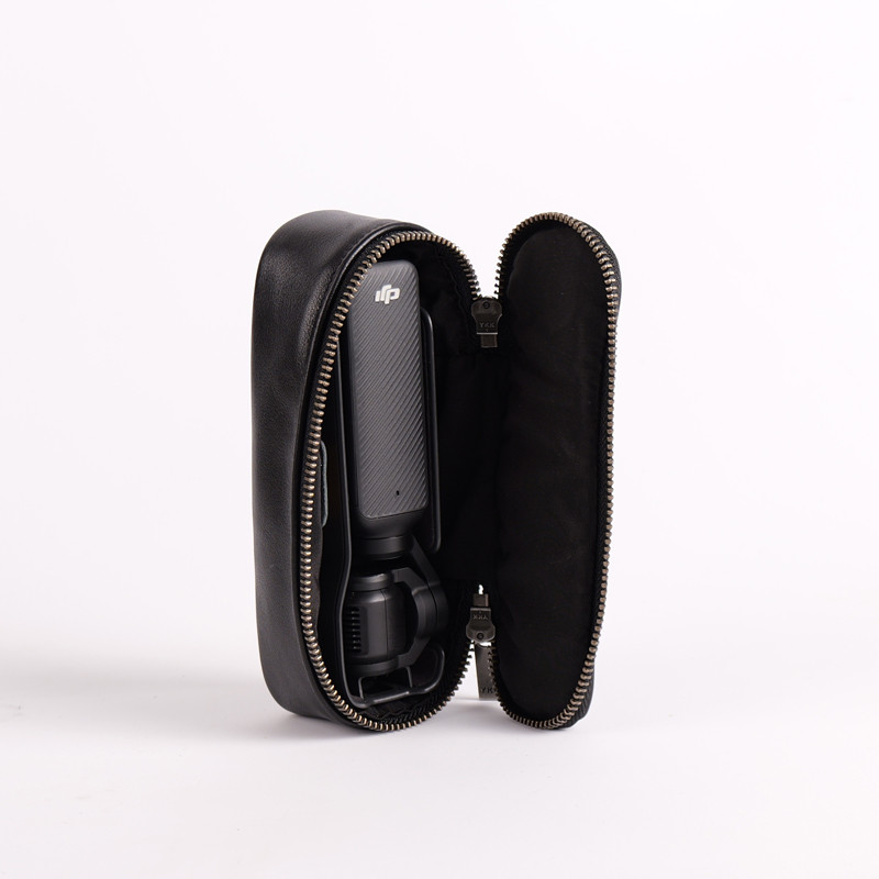 DJI pocket3 Túi Bảo Quản Da Thật Túi Máy Ảnh Lớp Đầu Tiên Túi Bảo Quản Da Bò Núi Sâu Jiufen