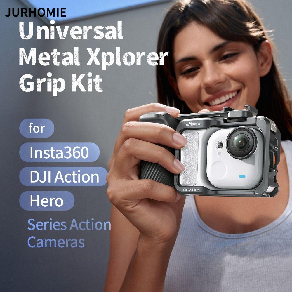 Tay cầm JURHOMIE Xplorer Grip Kit, Nút chụp có thể điều chỉnh Street Grip Vlog Holder, Tay cầm máy ả