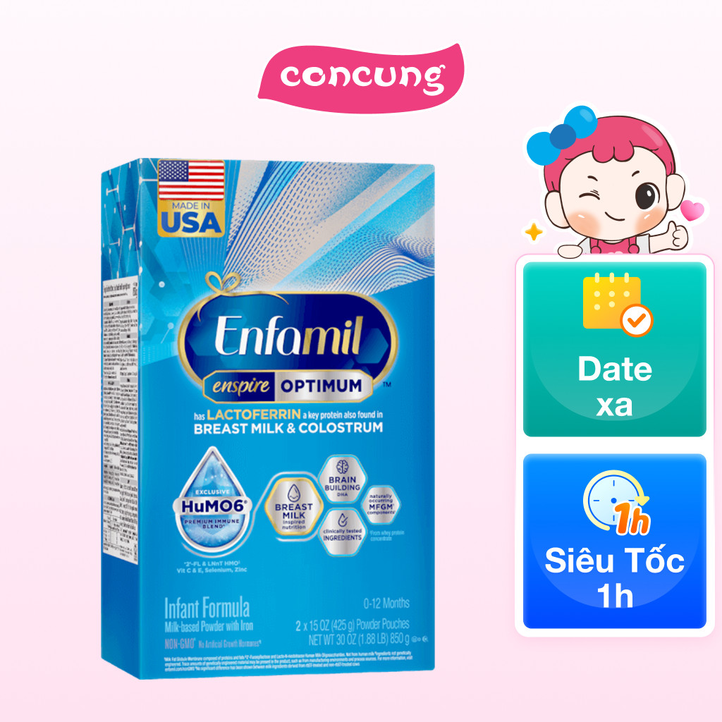 Sản phẩm dinh dưỡng công thức Enfamil Enspire Optimum, 850g (hộp giấy)