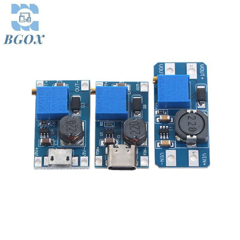 [BGOX] 1 Máy Tính MT3608 Mô Đun Bước Lên Có Thể Điều Chỉnh Điện Áp Micro USB Type-c Cắm 2V-24V Đến 5