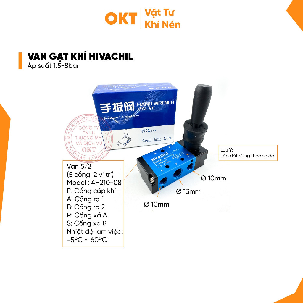 Van Gạt Khí HIVACHI 4H210-08 (Van 5/2)