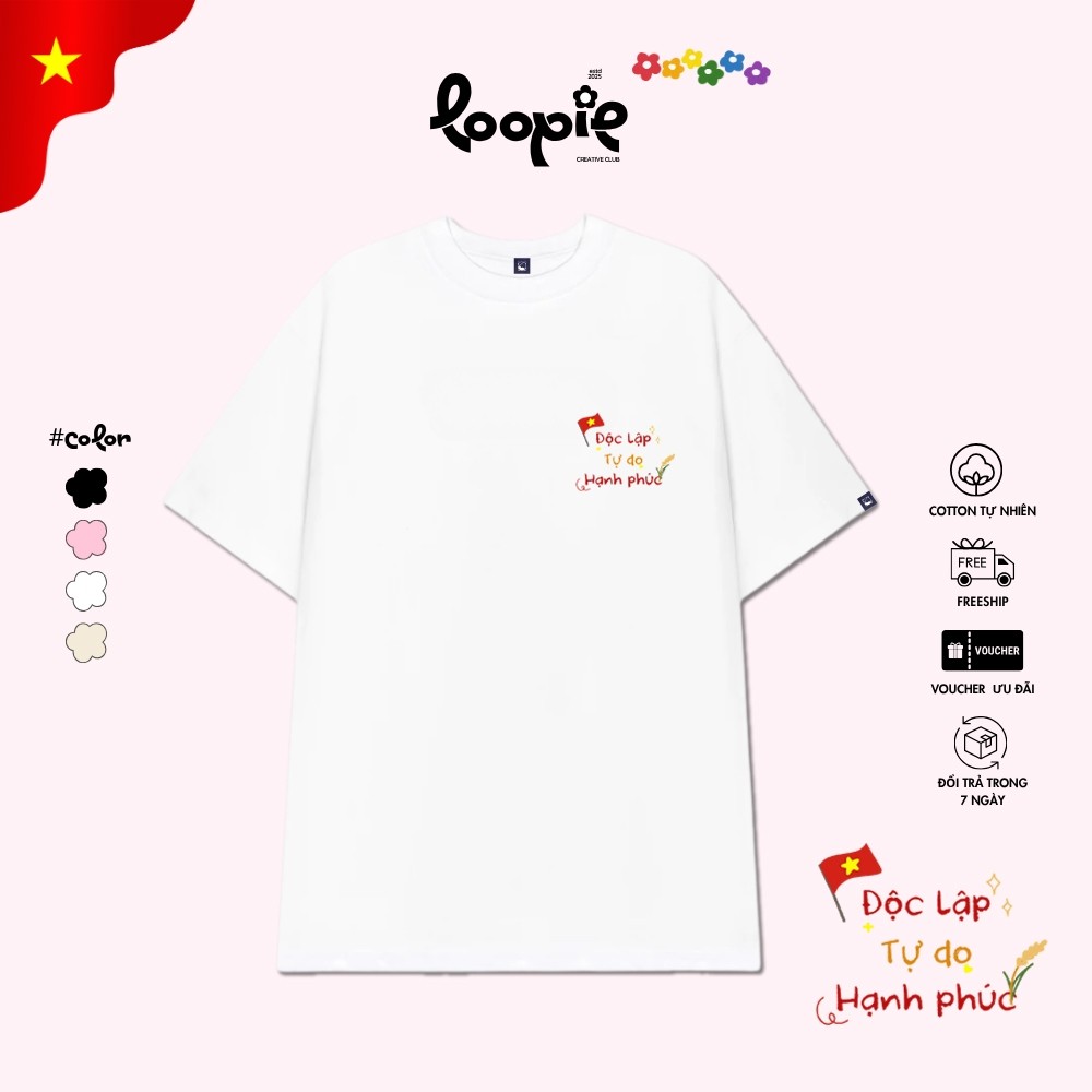 Áo Thun Độc Lập Mini Unisex Dễ Thương Loopie – LP39 Form Oversize Dành Cho Nam N