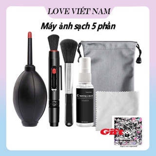 🎁Bộ dụng cụ làm sạch ống kính máy ảnh chuyên nghiệp 6 trong 1, Bàn chải máy tính thổi bụi công cụ làm sạch chuyên nghiệp