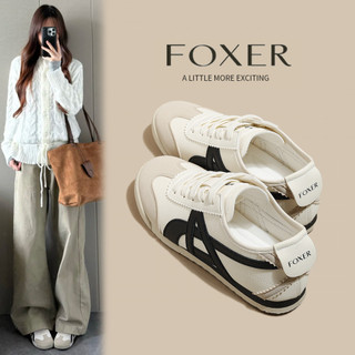 FOXER Nữ Giày Đế Bằng Thời Trang Nữ Phù Hợp Với Thoải Mái Kháng Khuẩn Trắng Đen Retro Giày Thể Thao