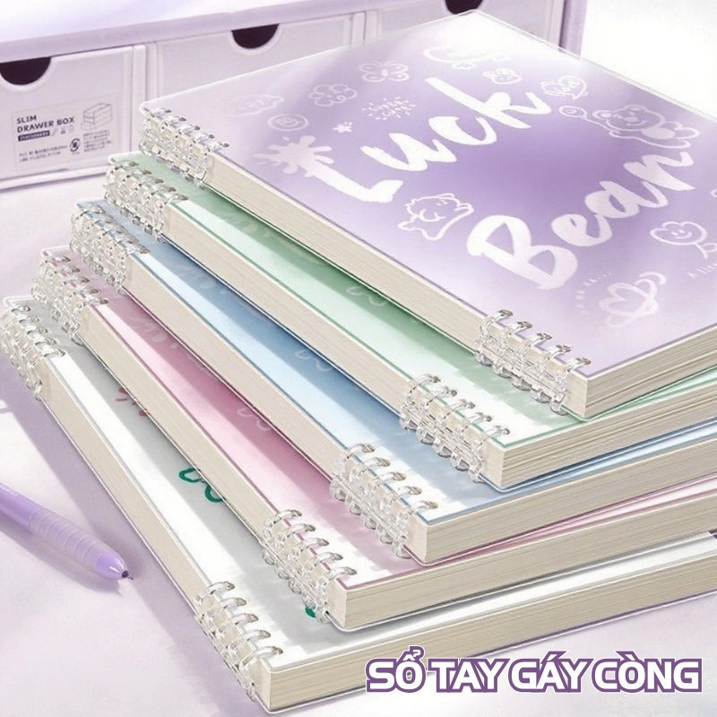 Vở kẻ ngang B5, sổ còng thay giấy, bìa nhựa dẻo, 120 trang, kẻ caro, khuyết còng không cấn tay, dành