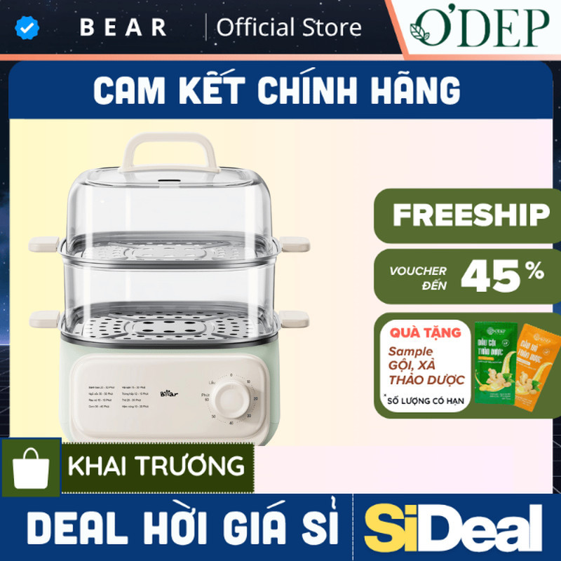 Nồi hấp/ Nồi lẩu điện đa năng 10.3L Bear EFS-4H30D - 2 khay hấp - SIDEAL SIO