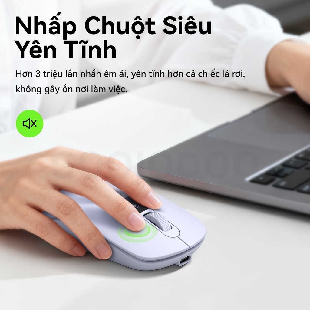 Chuột không dây tiện dụng GOOJODOQ, độ chính xác DPI 4 cấp, màn hình kỹ thuật số không gây tiếng ồn, chế độ sạc kép. | BigBuy360 - bigbuy360.vn