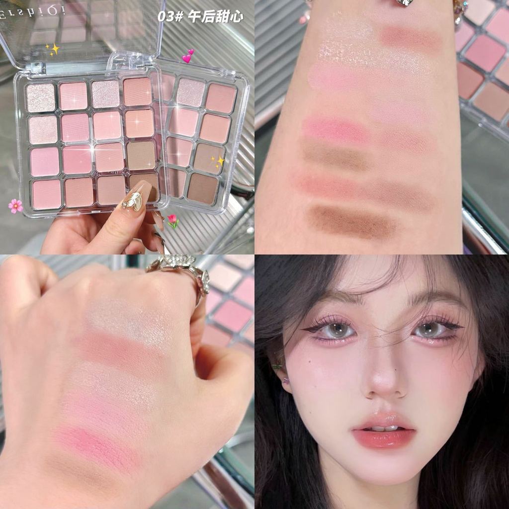Bảng Phấn Mắt ErshiQi 16 Màu Tự Nhiên Chống Thấm Nước Mờ Lâu Dài Dễ Tô Màu Phấn Mắt Trang Điểm NRTY