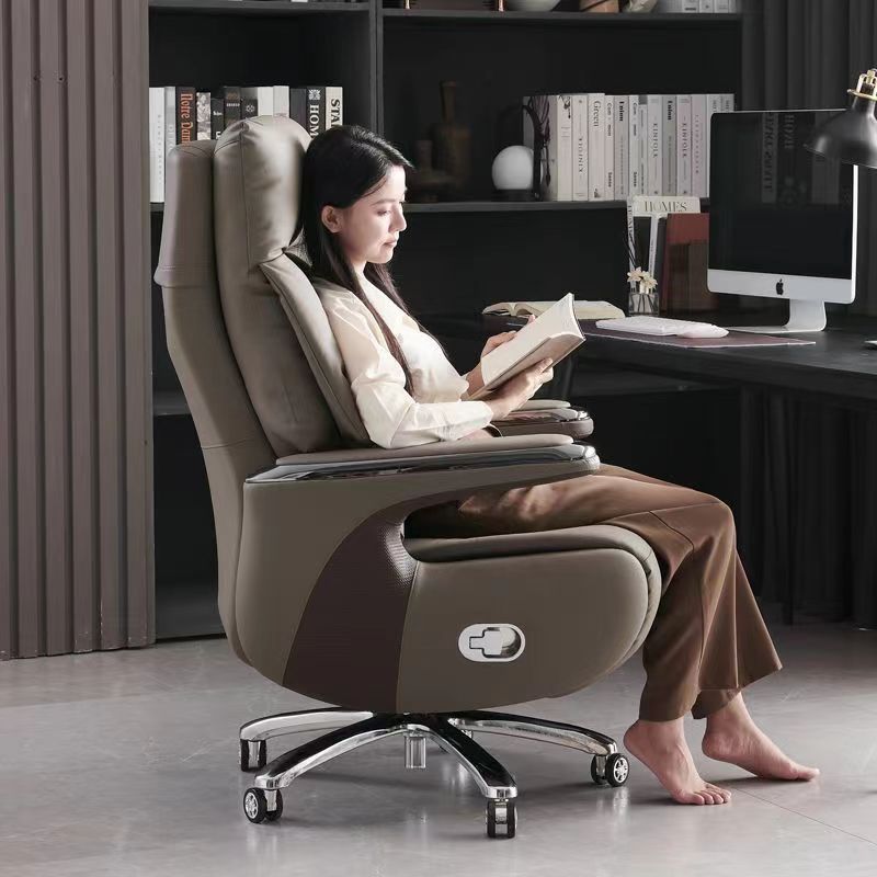💥Ghế giám đốc bọc da, ghế văn phòng massage điện ngả lưng, đệm ghế mát mẻ và thông thoáng