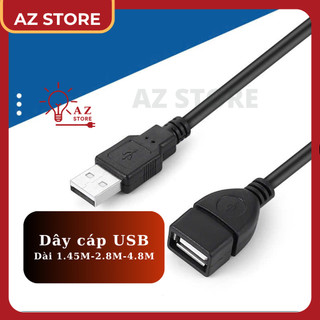 Dây cáp USB dài 1M45/2.8M/4.8M màu đen, hàng chất lượng, Mã N6, dùng cho tivi, máy tính, máy in, máy chiếu, bàn phím,..