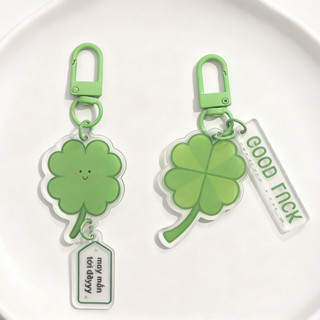 🎶Móc khoá cỏ bốn lá kèm tag may mắn