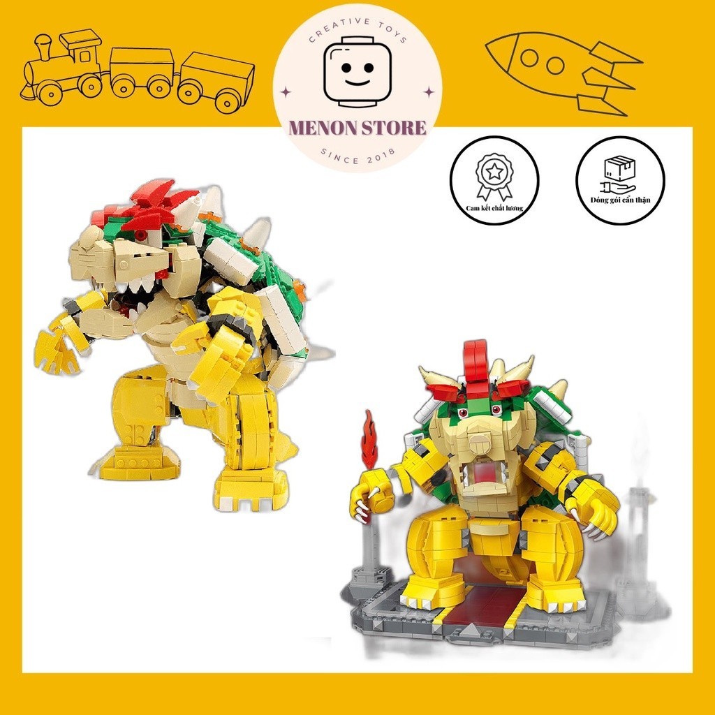 ( giao ngẫu nhiên) Mô Hình Đồ chơi 99068 71411 Mô hình The Mighty Bowser Super Mario - Xếp hình thôn