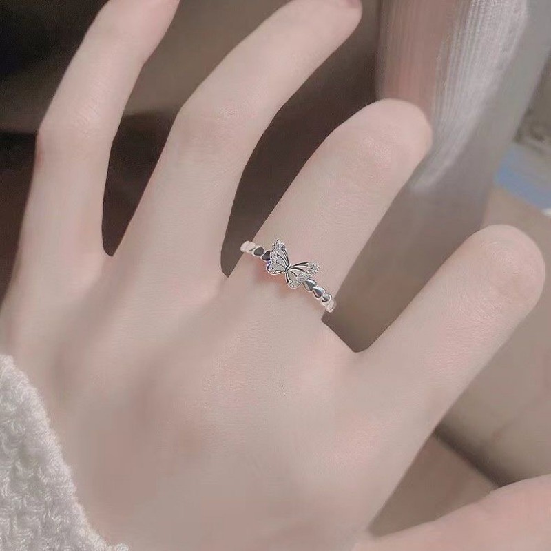 Nhẫn bướm zircon sang trọng, thiết kế nhỏ gọn, cảm giác cao cấp và dễ điều chỉnh