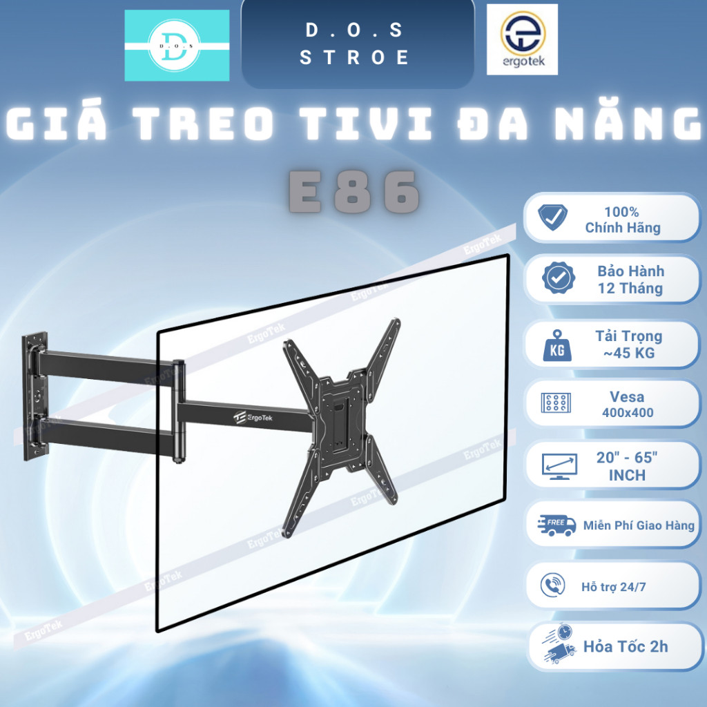 [E86] [ErgoTek] Giá Treo Tivi Tiên Lợi Đa Năng [20"-65" Inch] Vesa Mount