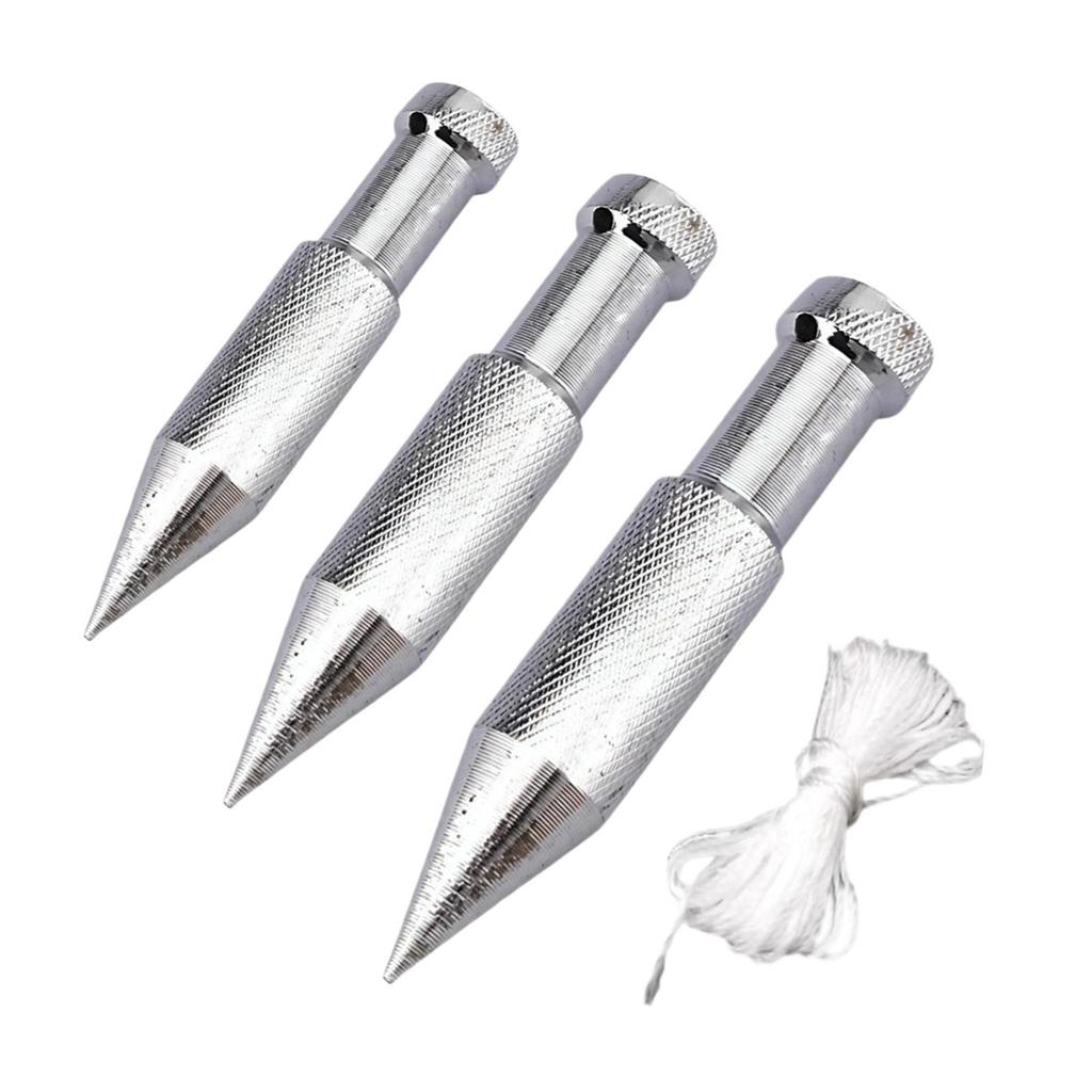 LOVIVER 3x Plumb Bob với dây 5M Thép Carbon hạng nặng Dụng cụ xây dựng Plumb Setter để sắp xếp tường