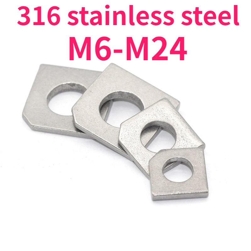 Máy giặt vuông bằng thép không gỉ GB853 316 Máy giặt phẳng cho thép kênh góc M6M8M10M12 ~ M24 [999-M