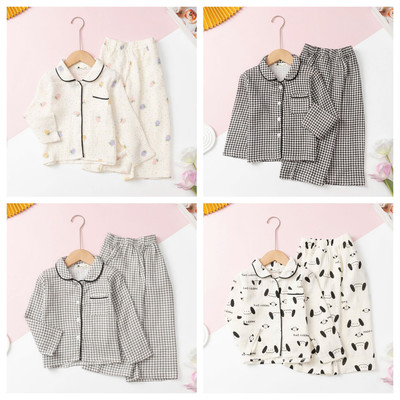 Bộ thu đông pijama, Bộ pyjama bé gái dài tay thu đông size 2 đến 8 tuổi