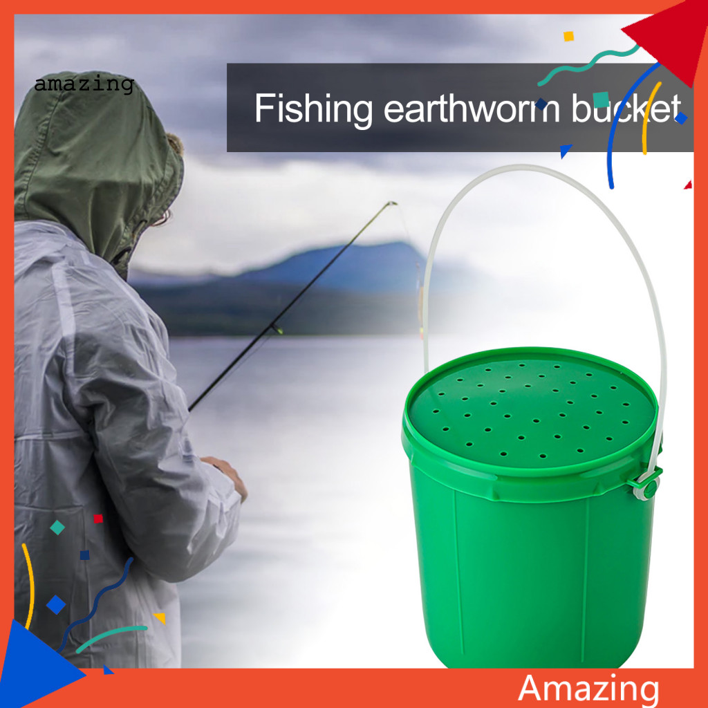 [AM] Đồ câu cá Hộp câu cá thông gió Thùng câu cá di động dung tích lớn có tay cầm cho giun đất Maggo