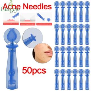 GUTGOJO 50 Cây Kim Hỗ Trợ Giảm Mụn Dùng Một Lần, Dụng Cụ Tẩy Mụn Đầu Đen, Màu Xanh Dương, Chuyên Nghiệp Cho Thẩm Mỹ Viện