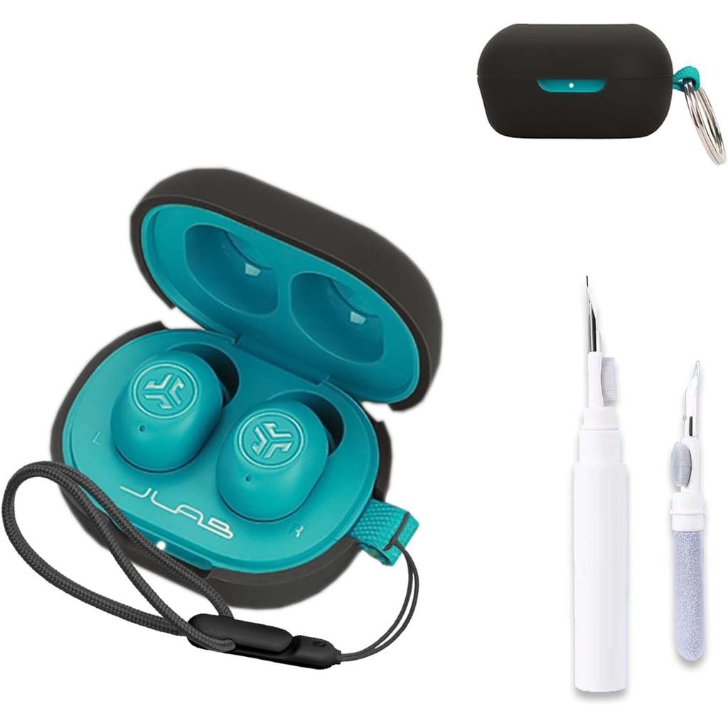 Dành cho Vỏ bọc mini JLab JBuds, Vỏ bảo vệ tai nghe (có Carabiner + Dây buộc + Bút làm sạch) Chống r