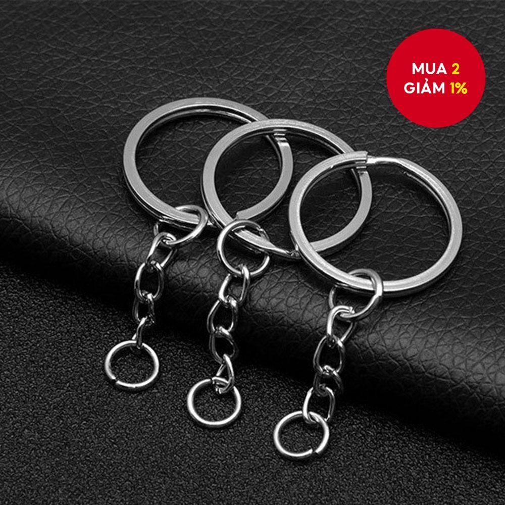 Bộ 100 chiếc móc chìa khóa DIY 25mm Móc khóa bạc Móc khóa chia ngắn Dây móc chìa khóa Móc khóa Nhẫn 