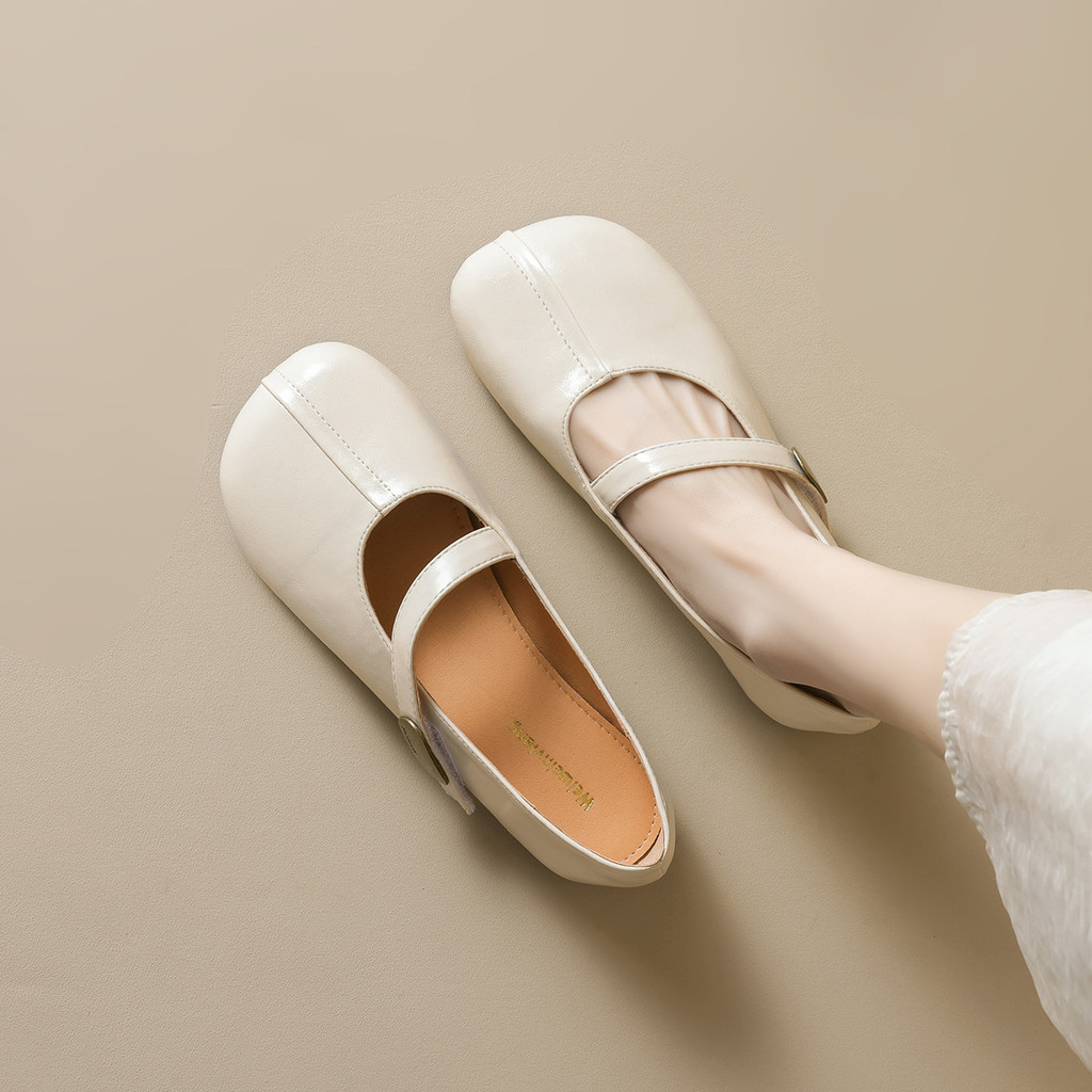 Plus Size 41 42 43 Giày đế mềm đế bệt Mary Jane có dây đeo đơn - Hàng mới về