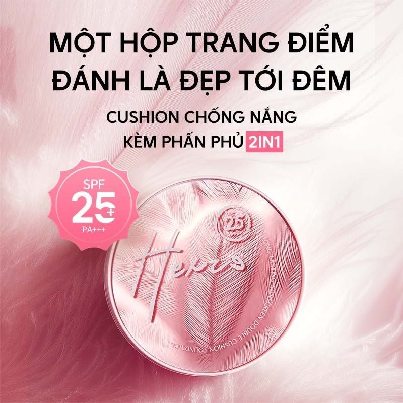 (MUSE STORE) Cushion kèm phấn phủ 2in1 HEXZE Spf25 PA+++ (Cushion 13g + Phấn phủ 6.5g)
