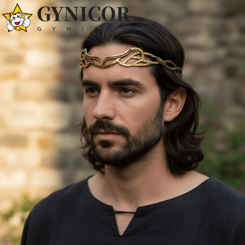 GYNICOR Tiara Hobbit Elrond, Hợp kim Điều Chỉnhable, Phụ Kiện Tóc Cổ Điển Elves, Quà Tặng Handmade