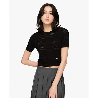 GIGI - Áo kiểu nữ cổ tròn tay ngắn phom ôm_G1305K251738-66