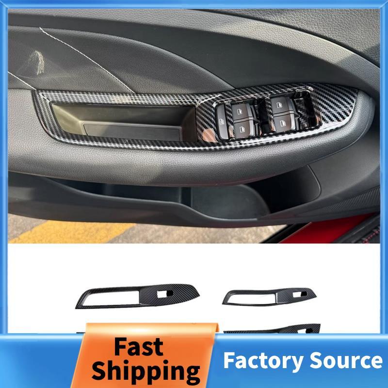 Cho MG ZS 2024 Cửa Sổ Ô Tô Công Tắc Nâng Nút Bao Viền Phụ Kiện Nội Thất Sợi Carbon