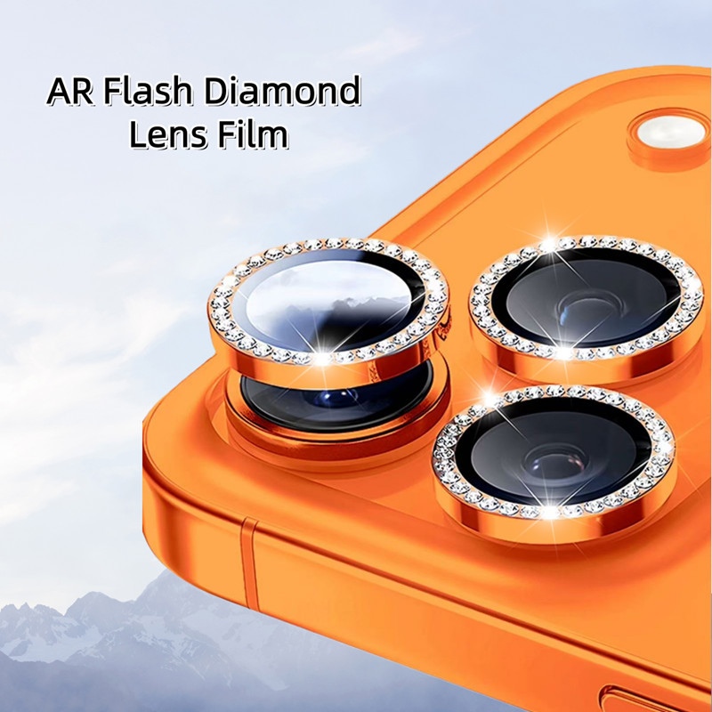 Flash Diamond Eagle Eye Camera Bảo Vệ Ống Kính Cho IPhone 17 Pro Max 13 14 15 11 12 16 Pro Max 15 Pl
