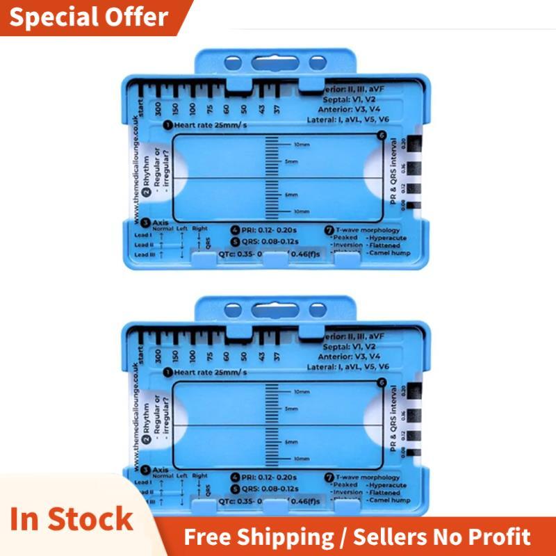 2 CÁI ECG 7 bước Thước ECG Thước 7 bước cho ECG Thước 7 bước ECG Thước đo ECG, Công cụ đánh giá ECG 