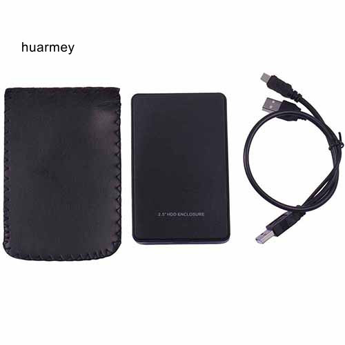 HUARMEY Black USB 20 HDD Vỏ SSD cho ổ cứng SATA gắn ngoài 25 Inch