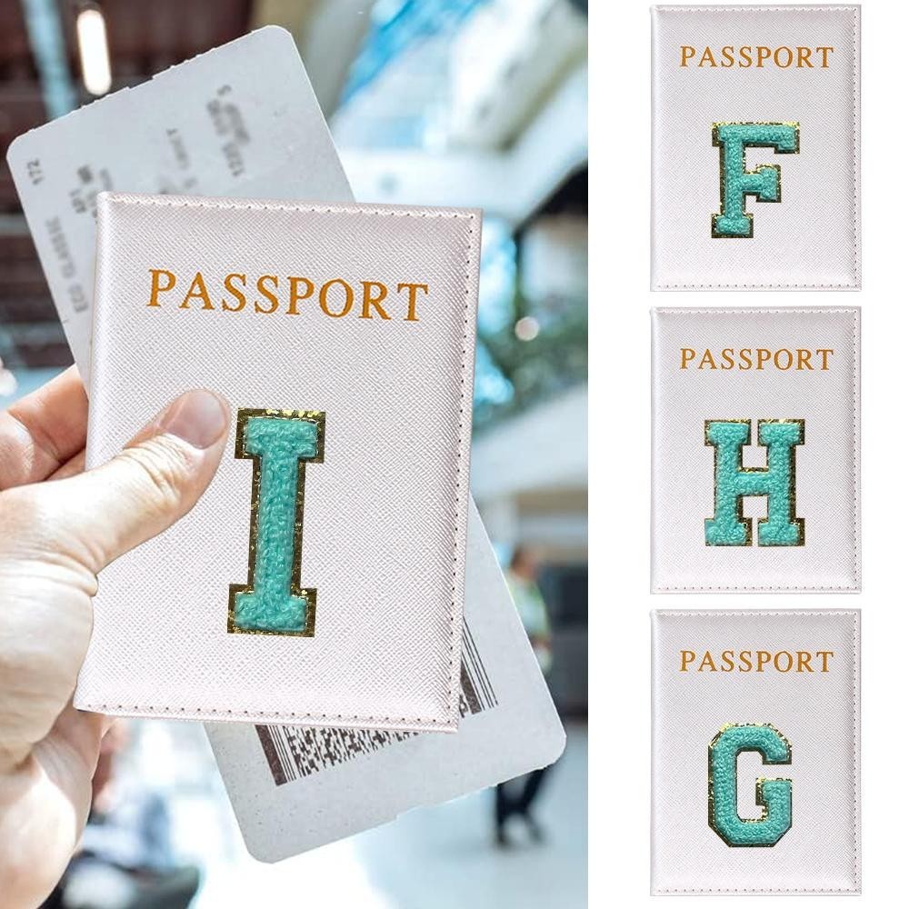 Passport cover ticket holder document organizer travel portable passport protection cover Green embr