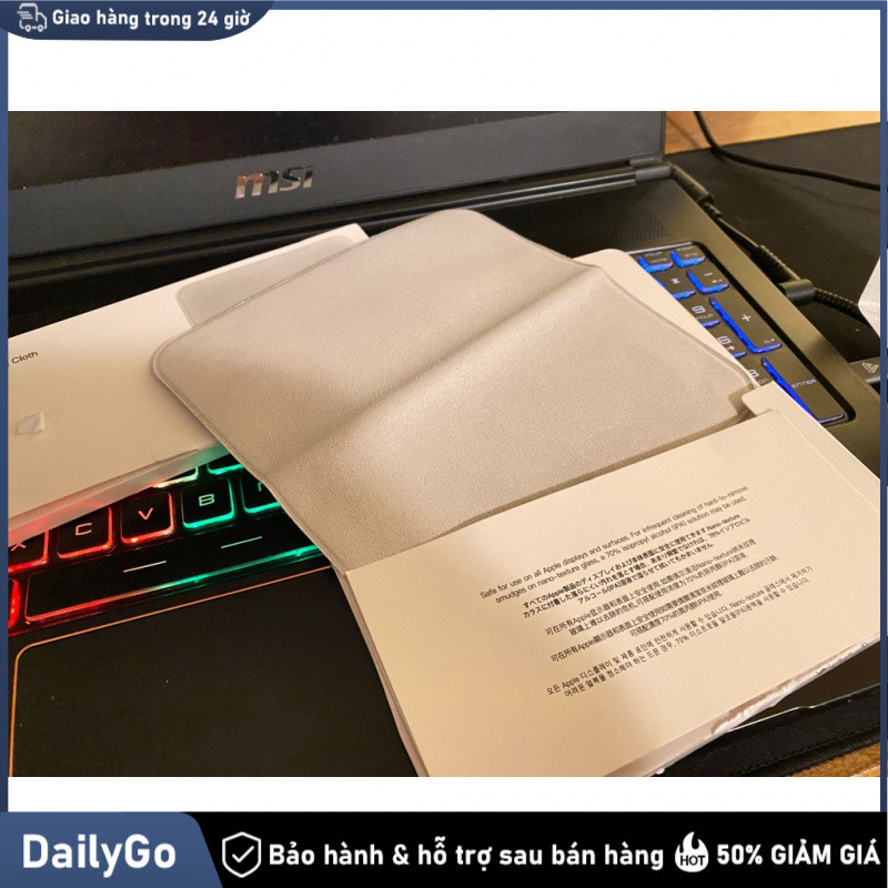 Khăn lau thiết bị Apple, vải microfiber đánh bóng, tương thích iPhone iPad Macbook，Khăn Lau Màn Hình