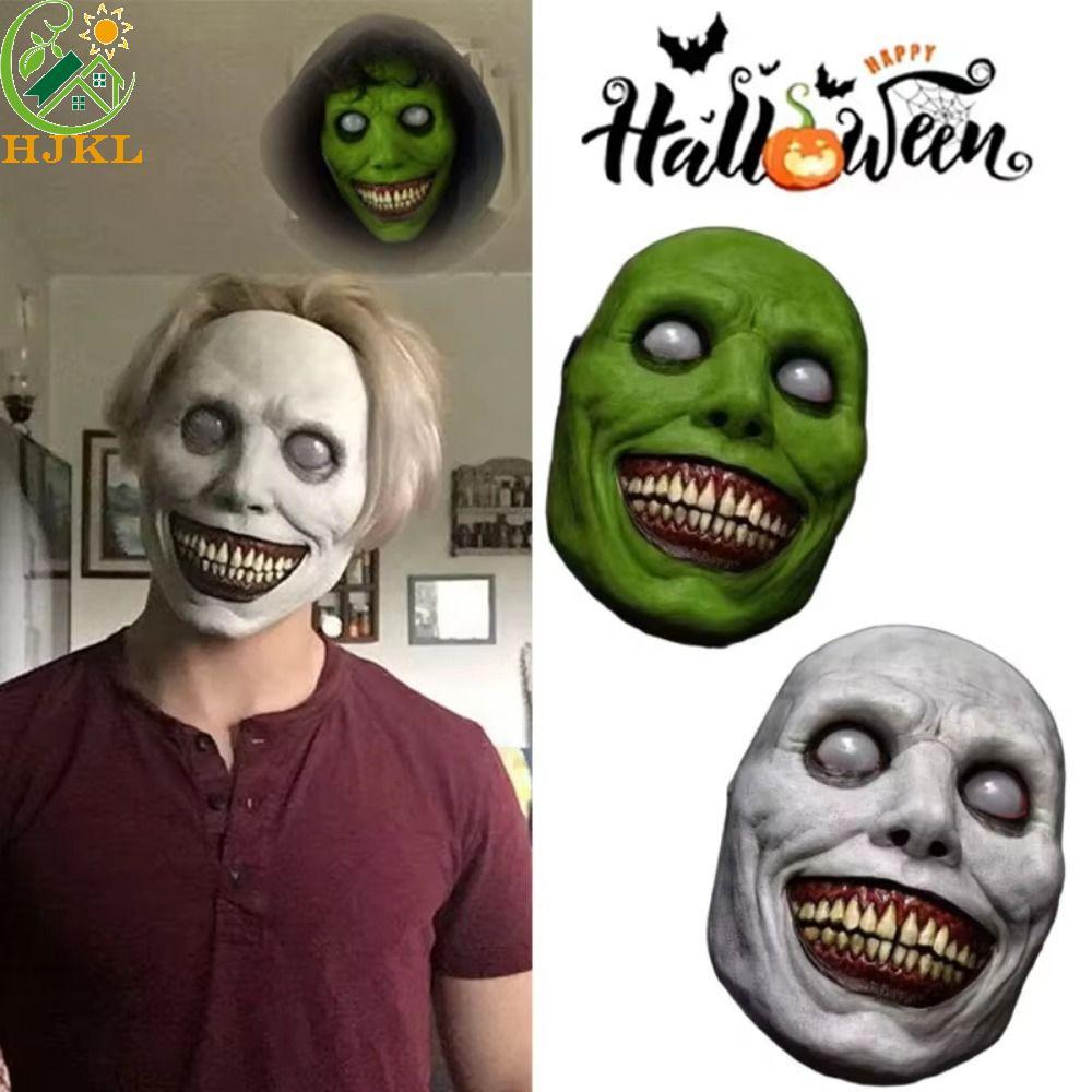 Mặt nạ ma Halloween HJKL, Mặt nạ ma quỷ cười Halloween đáng sợ, Mặt nạ ma quỷ ma ám có thể tái sử dụ