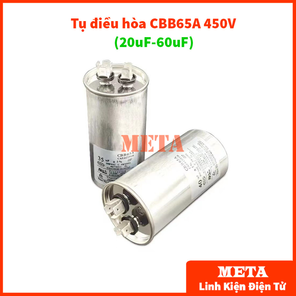 Tụ điều hòa CBB65 CBB65A 450V - tụ máy nén điều hòa 20uF 25uF 30uF 35uF 40uF 50uF 60uF (Loại Tốt)