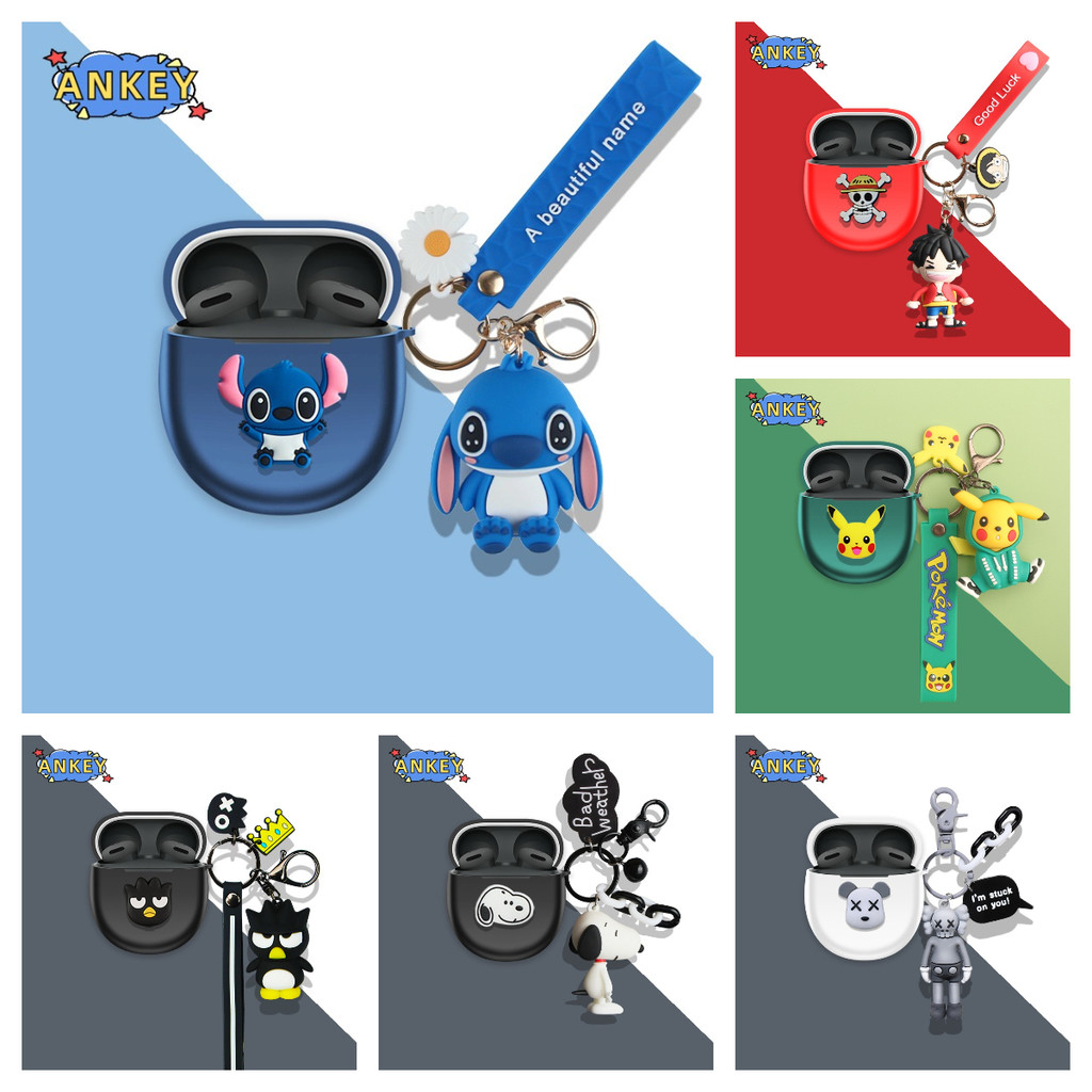 Case for Google Pixel Buds 2a Protective silicone Cute penguin pendant Cartoon Covers Bluetooth Earp