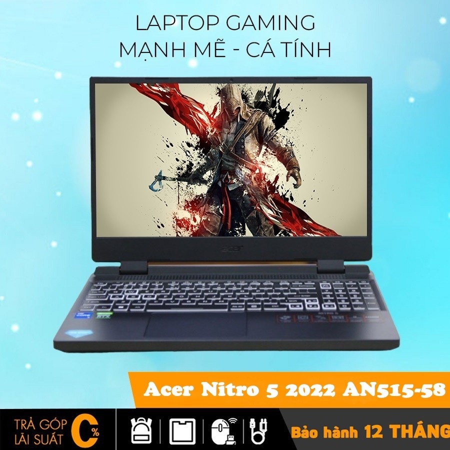 Acer Nitro 5 2022 An515-58-773y Core I5-12500h, 8 Gb, Ssd 512gb, Rtx 3050ti 4gb, 15.6 Inch Full Hd