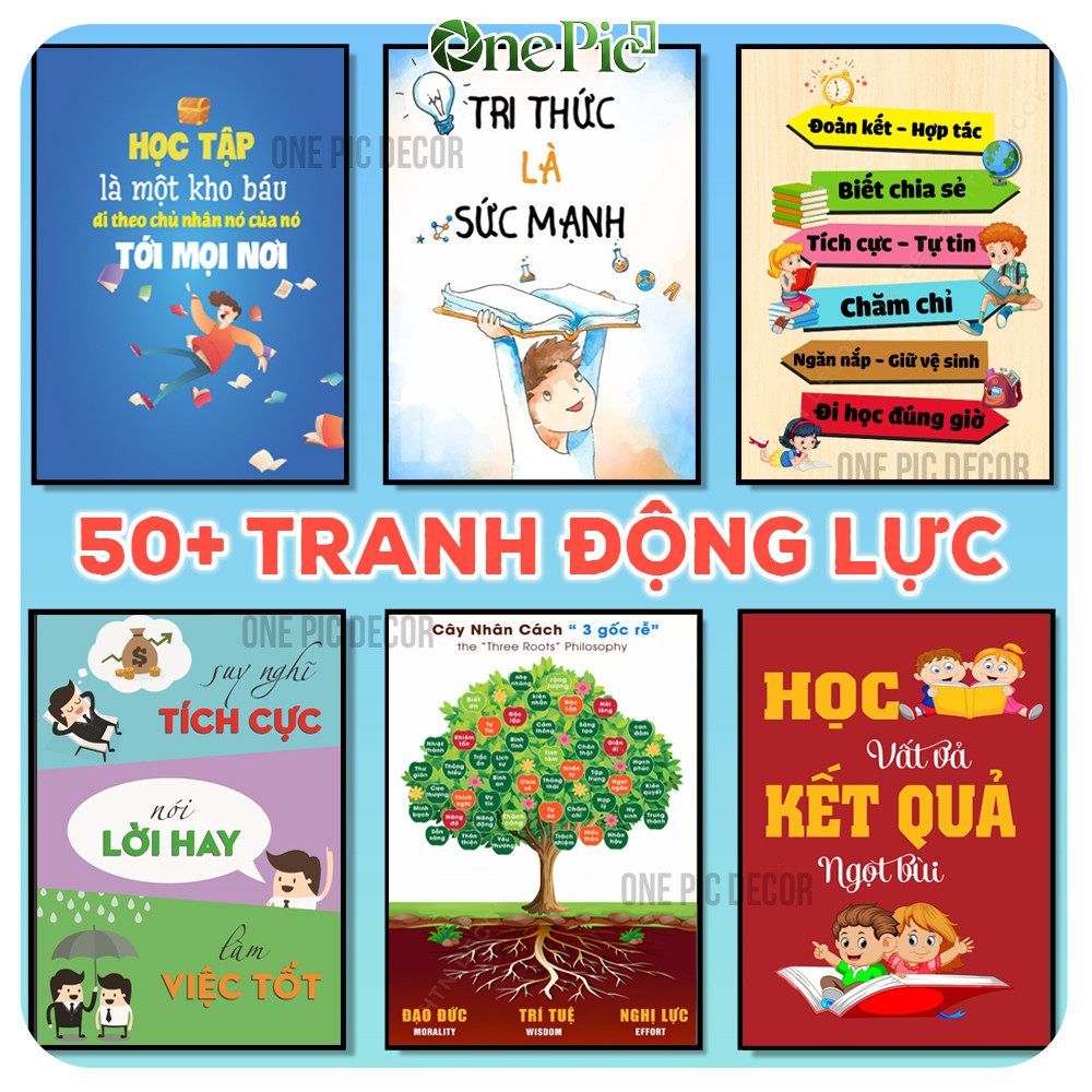 Tranh Trang Trí Lớp Học Slogan – Tranh Động Lực Treo Tường Trường Học, Phòng Học