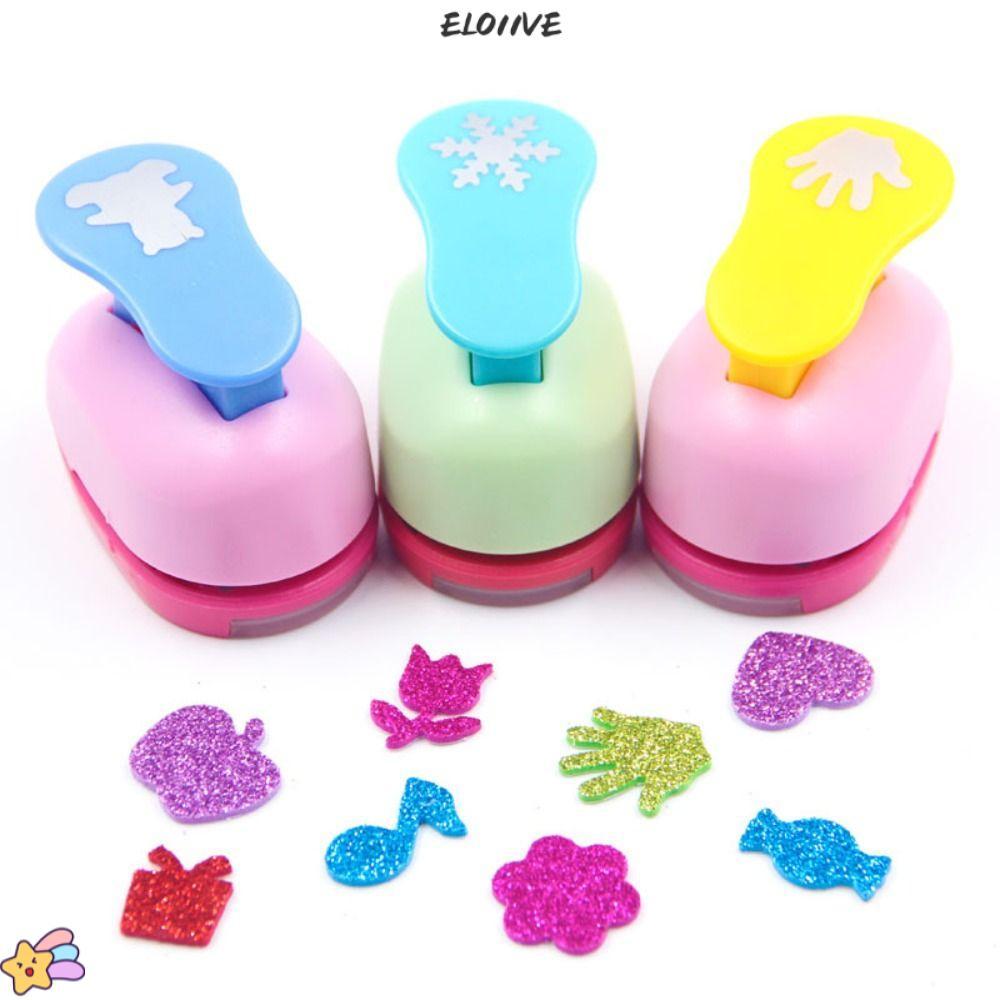 ELO11VE Lỗ Giấy Đục Lỗ, Lỗ Nhựa Hình Cú Đấm Bộ Thủ Công, Hình Dạng Khác Nhau Sáng Tạo Nhiều Màu Bộ Đ